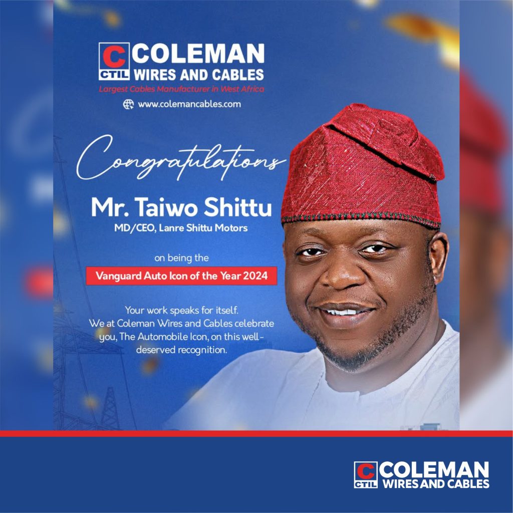 Coleman Wires and Cables Celebrates Taiwo Shittu on Well-Deserved Recognition